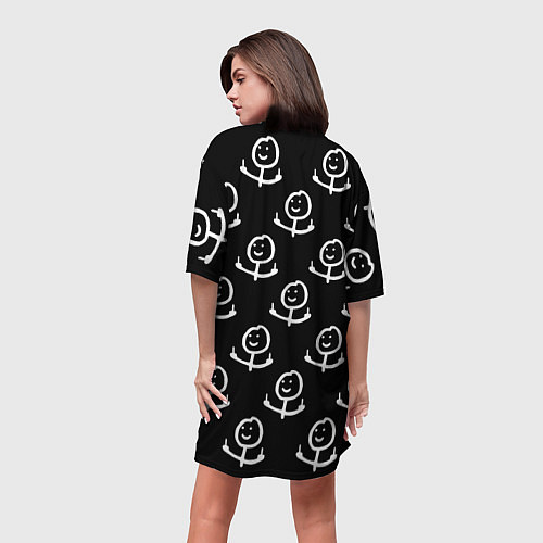 Женская длинная футболка Fuck you mem / 3D-принт – фото 4