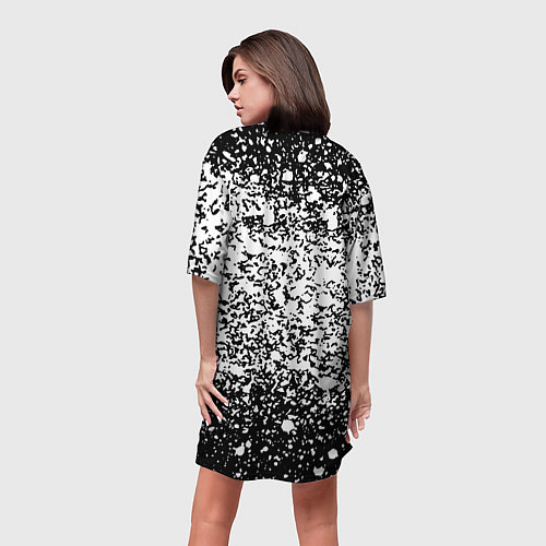 Женская длинная футболка Half life splash white / 3D-принт – фото 4