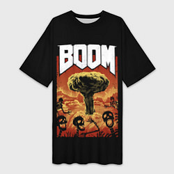 Женская длинная футболка Boom - Doom