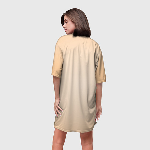Женская длинная футболка Пикачу на бежевом фоне / 3D-принт – фото 4