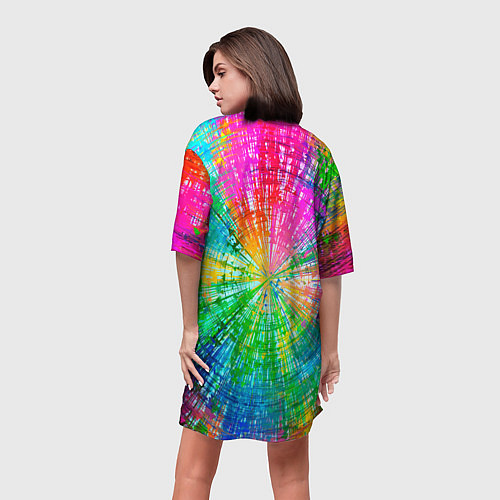 Женская длинная футболка Цветная лиса / 3D-принт – фото 4