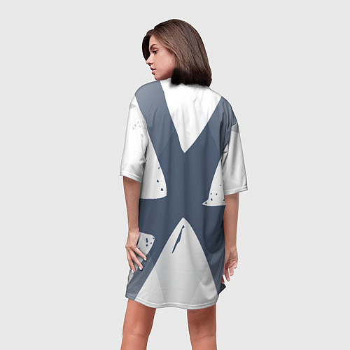 Женская длинная футболка Абстрактный геометрический узор / 3D-принт – фото 4