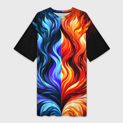 Женская длинная футболка Два огня
