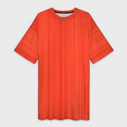 Женская длинная футболка Морковный полосатая рябь