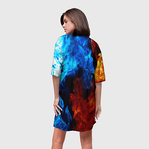 Женская длинная футболка Silent hill огненный стиль / 3D-принт – фото 4