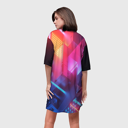 Женская длинная футболка Crysis текстура брони / 3D-принт – фото 4