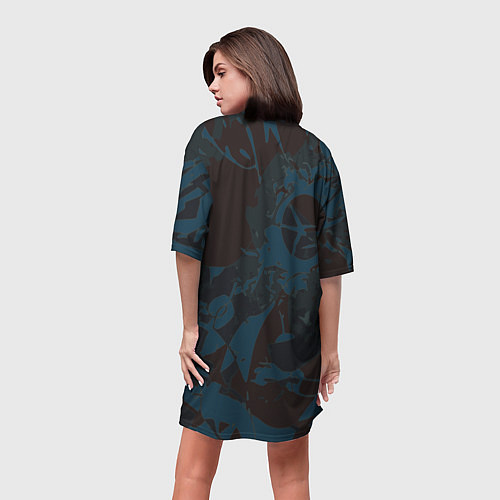Женская длинная футболка Абстрактный камуфляж / 3D-принт – фото 4