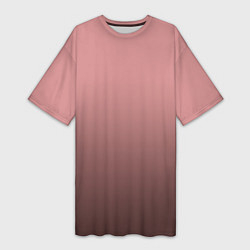 Женская длинная футболка Пыльно-розовый градиент