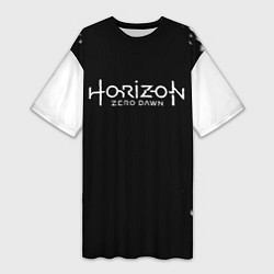 Женская длинная футболка Horizon zero dawn краски белые