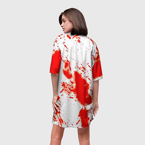 Женская длинная футболка Half life краски текстура брызги / 3D-принт – фото 4