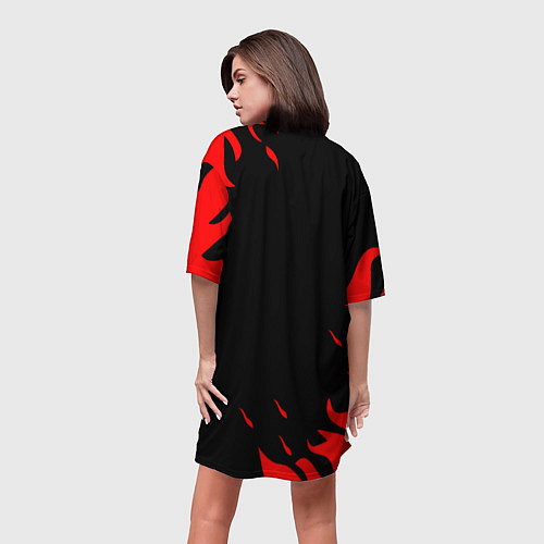 Женская длинная футболка Фаркрай текстура огня / 3D-принт – фото 4