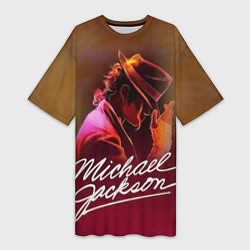 Женская длинная футболка Michael Jackson нарисованный кистью