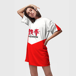Футболка женская длинная Tekken текстура файтинг япония, цвет: 3D-принт — фото 2