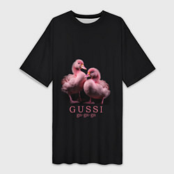 Женская длинная футболка Два маленьких гуся: Gussi ga-ga-ga