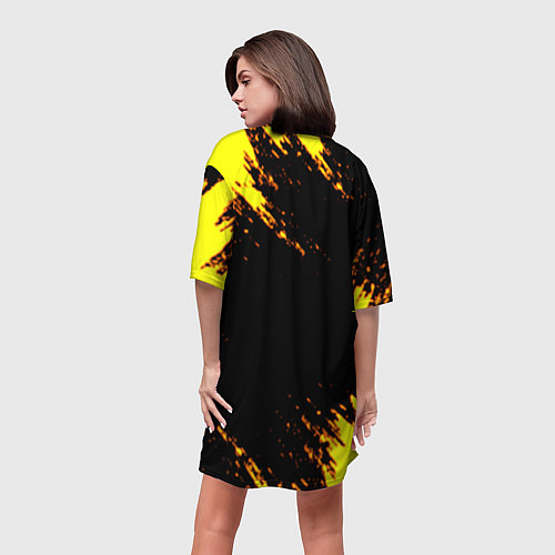 Женская длинная футболка Рокстар текстура краски / 3D-принт – фото 4