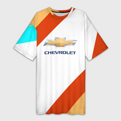 Футболка женская длинная Chevrolet line, цвет: 3D-принт