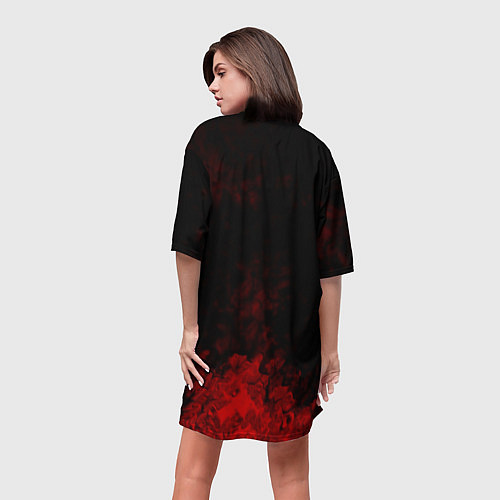 Женская длинная футболка Baldurs Gate краски текстура / 3D-принт – фото 4
