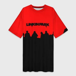 Футболка женская длинная Linkin park rock team, цвет: 3D-принт
