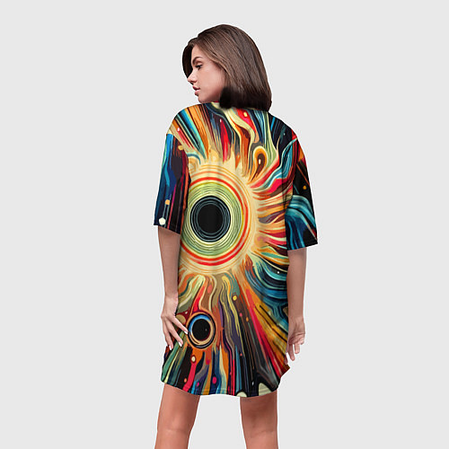 Женская длинная футболка Space abstraction - ai art / 3D-принт – фото 4