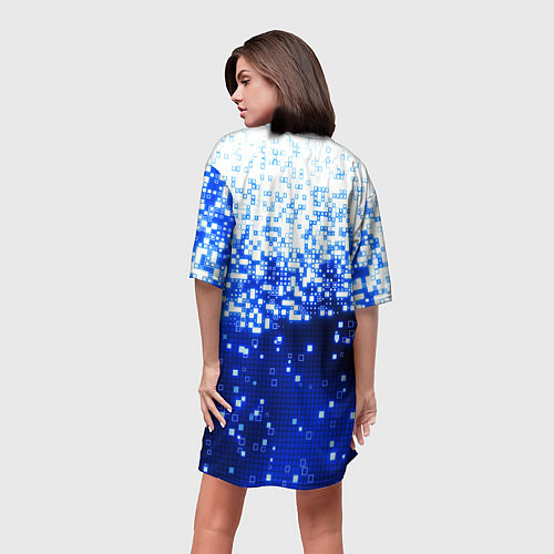 Женская длинная футболка Поврежденный цифровой скин - осыпающиеся пиксели / 3D-принт – фото 4