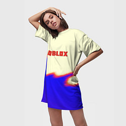 Футболка женская длинная Roblox краски текстура game, цвет: 3D-принт — фото 2