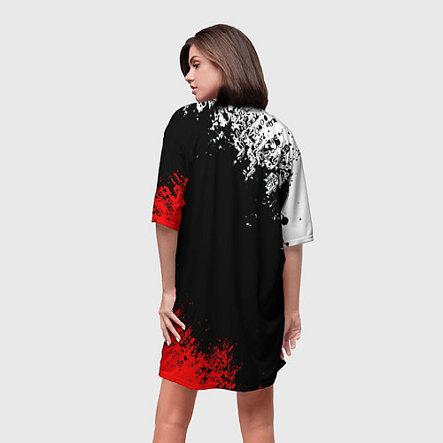Женская длинная футболка Нирвана краски / 3D-принт – фото 4