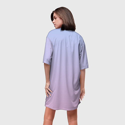 Женская длинная футболка Градиент лавандовый / 3D-принт – фото 4