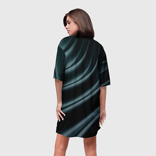 Женская длинная футболка Темная волна / 3D-принт – фото 4