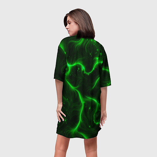 Женская длинная футболка Светящиеся волосяной узор / 3D-принт – фото 4