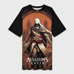 Женская длинная футболка Assassins creed город в песках