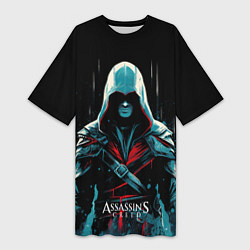 Женская длинная футболка Assassins creed ночной образ