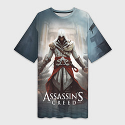 Футболка женская длинная Assassins creed poster game, цвет: 3D-принт