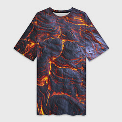 Женская длинная футболка Вулканическая лава