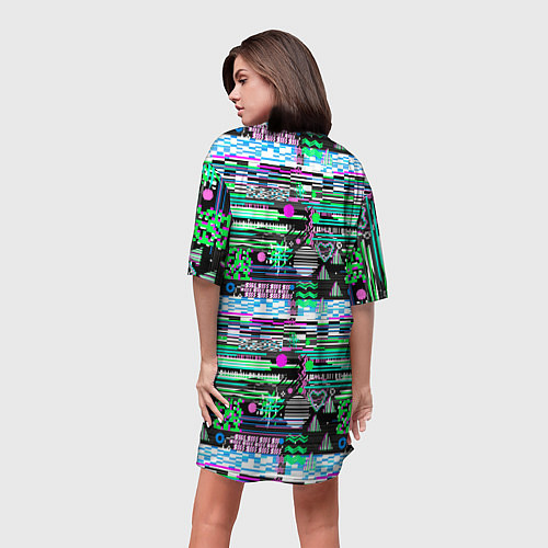 Женская длинная футболка Abstract color pattern / 3D-принт – фото 4