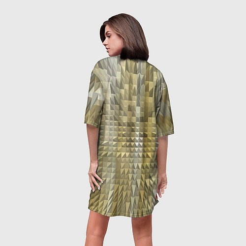 Женская длинная футболка Объемные треугольники текстурированный рельеф / 3D-принт – фото 4