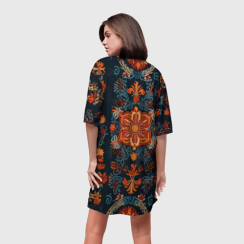 Женская длинная футболка Текстуры в славянском стиле / 3D-принт – фото 4