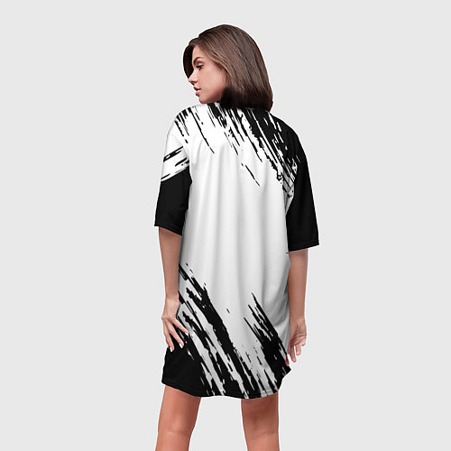 Женская длинная футболка Juventus краски / 3D-принт – фото 4