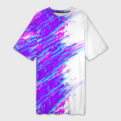 Женская длинная футболка Neon glitch