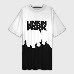 Футболка женская длинная Linkin park rock fire, цвет: 3D-принт