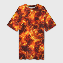 Женская длинная футболка Текстура элементаля огня