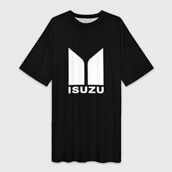 Женская длинная футболка Isuzu white logo