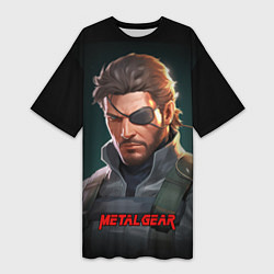 Футболка женская длинная Веном Снейк из игры Metal gear, цвет: 3D-принт