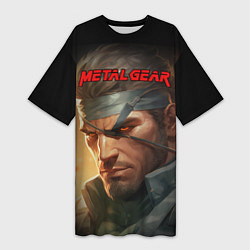 Женская длинная футболка Веном Снейк из игры Metal gear