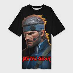 Футболка женская длинная Веном Снейк из игры Metal gear, цвет: 3D-принт