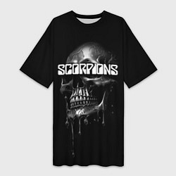 Футболка женская длинная Scorpions rock, цвет: 3D-принт