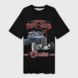 Женская длинная футболка Классический хотрод на базе автомобиля 30-х годов