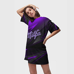 Футболка женская длинная Milfa milka style, цвет: 3D-принт — фото 2
