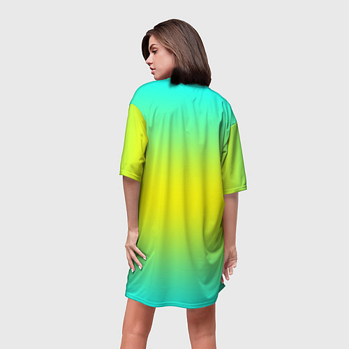 Женская длинная футболка Кислотный градиент / 3D-принт – фото 4