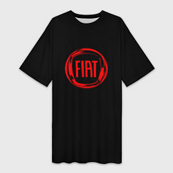 Футболка женская длинная FIAT logo red, цвет: 3D-принт