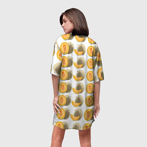 Женская длинная футболка Дыни чунжуйские / 3D-принт – фото 4